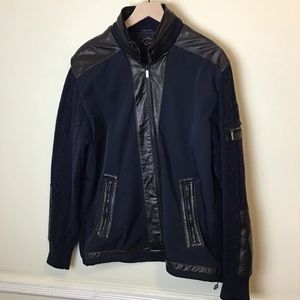 Paul & Shark Yachting Leather trim Sweater Jacket
